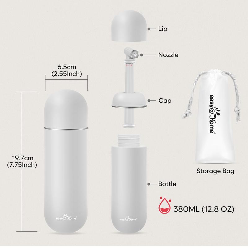 Easy@Home Portable Bidet – 380ml Travel Peri Bottle, Leakproof & Battery-Free