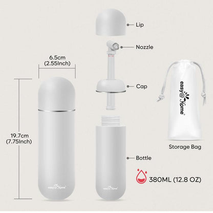 Easy@Home Portable Bidet – 380ml Travel Peri Bottle, Leakproof & Battery-Free